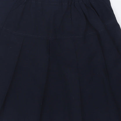 Marks and Spencer Girls Blue  Polyester A-Line Skirt Size 7-8 Years  Regular Pull On - School Wear