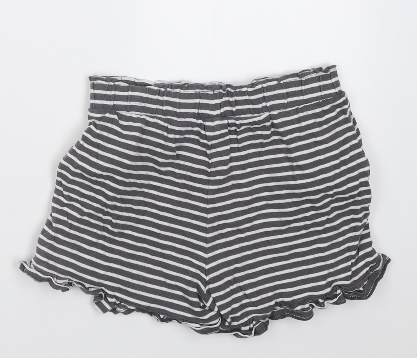 TU Girls Grey Striped Cotton Bermuda Shorts Size 11 Years  Regular Tie