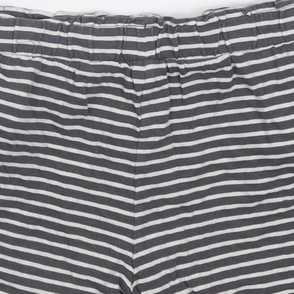 TU Girls Grey Striped Cotton Bermuda Shorts Size 11 Years  Regular Tie