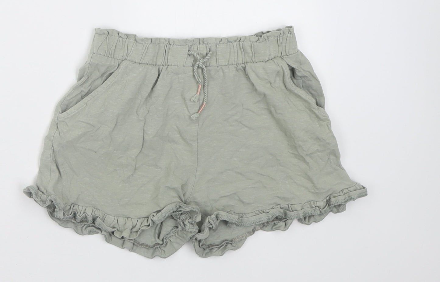 TU Girls Green  Cotton Bermuda Shorts Size 11 Years  Regular Tie