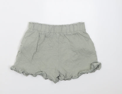 TU Girls Green  Cotton Bermuda Shorts Size 11 Years  Regular Tie