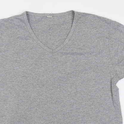 Womens UK Size L Preworn Grey Basic T-Shirt