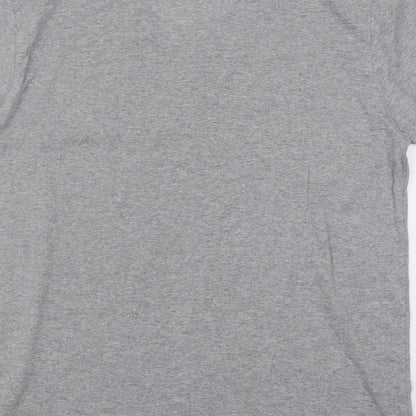 Womens UK Size L Preworn Grey Basic T-Shirt