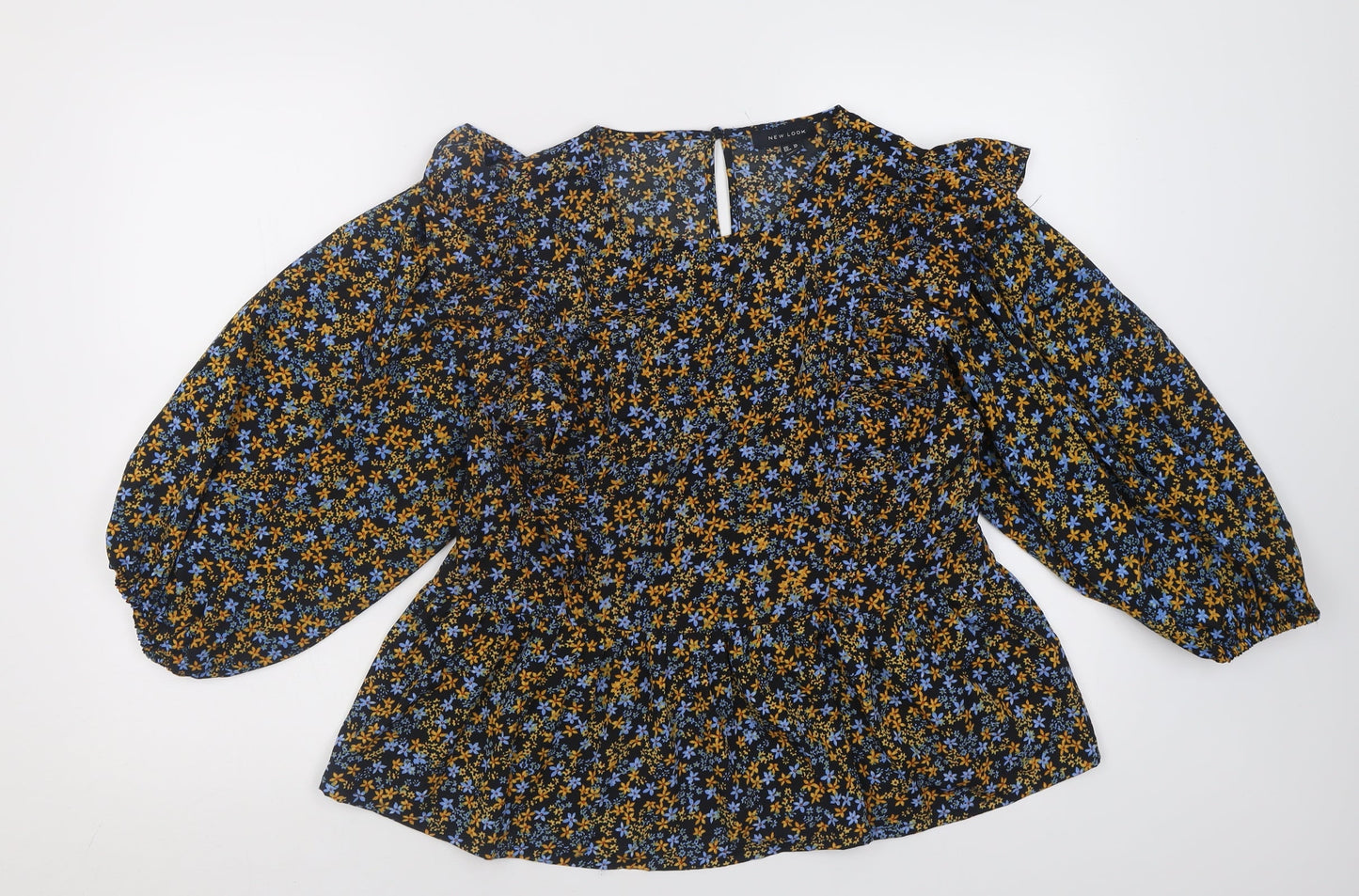 Womens UK Size 14 New Look Yellow Basic Blouse