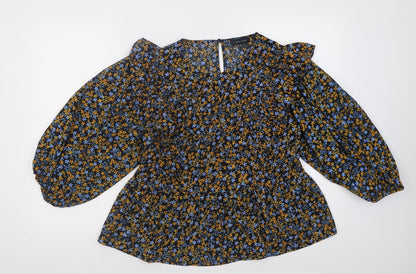 Womens UK Size 14 New Look Yellow Basic Blouse