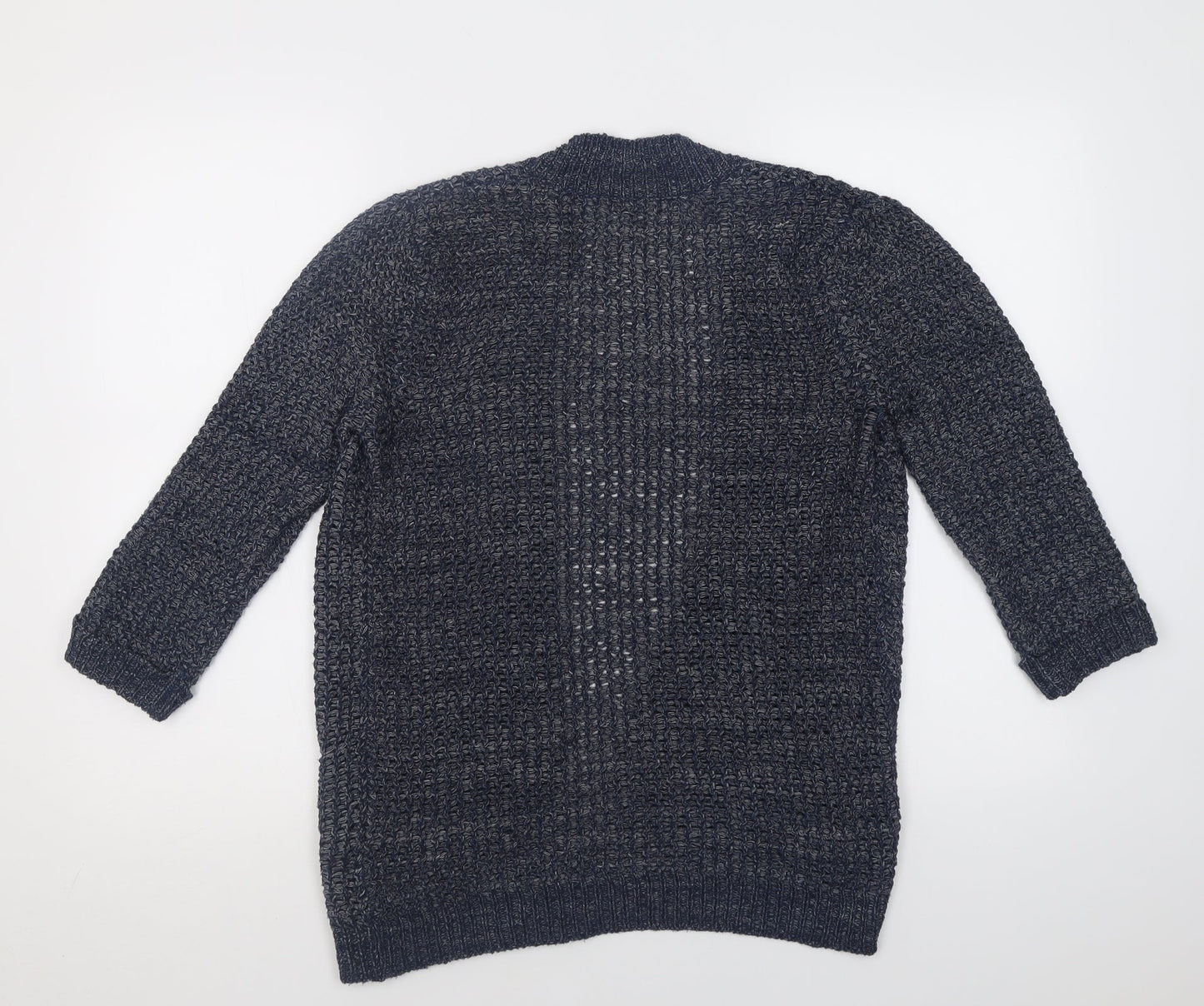 F&F Womens Blue V-Neck  Acrylic Cardigan Jumper Size 8