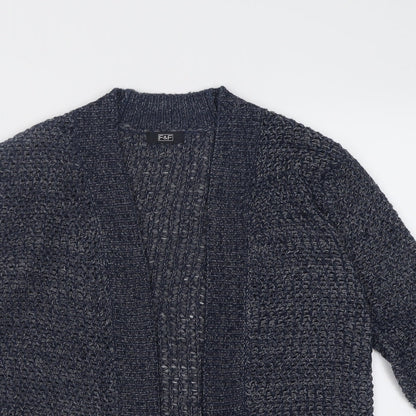 F&F Womens Blue V-Neck  Acrylic Cardigan Jumper Size 8
