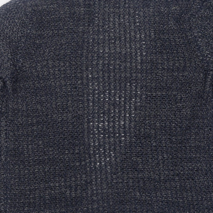 F&F Womens Blue V-Neck  Acrylic Cardigan Jumper Size 8