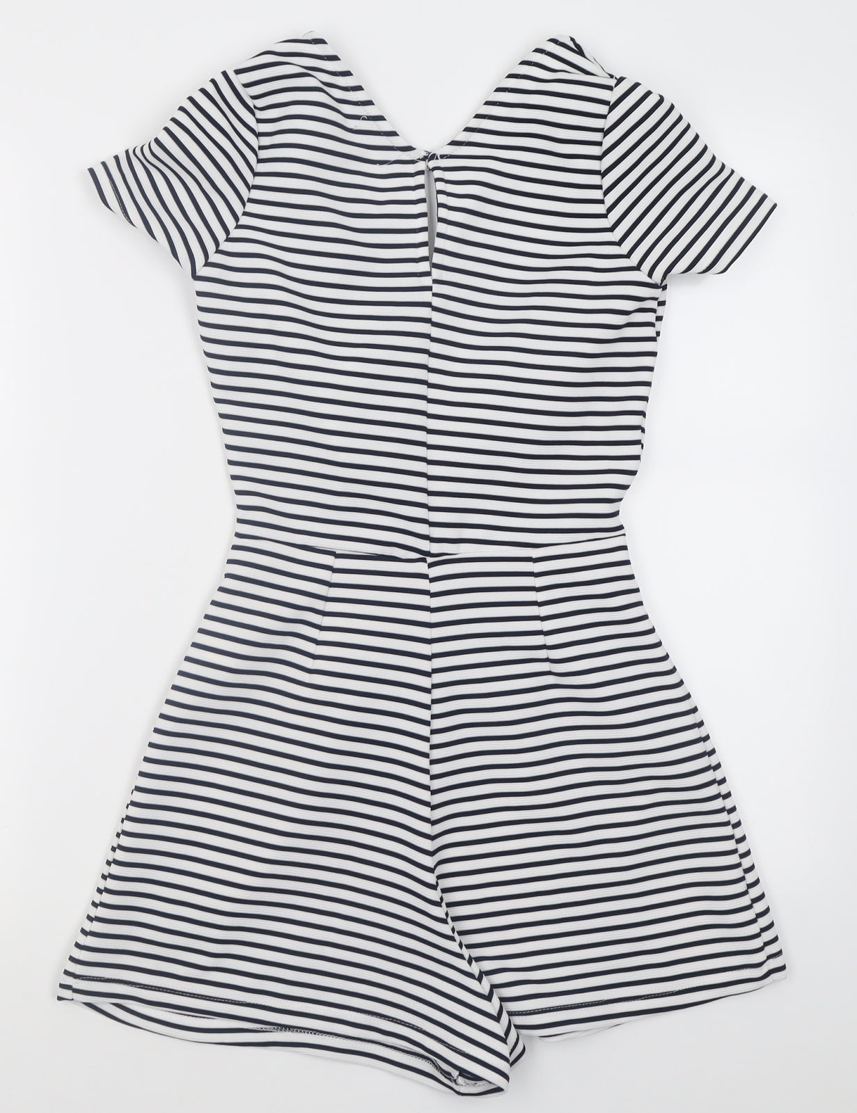 Bershka Womens White Striped Polyester Playsuit One-Piece Size XS  Pullover