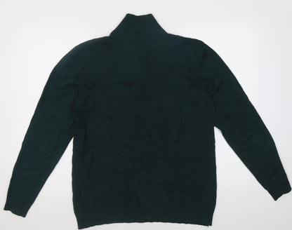 Very Mens Green High Neck  Viscose Pullover Jumper Size M