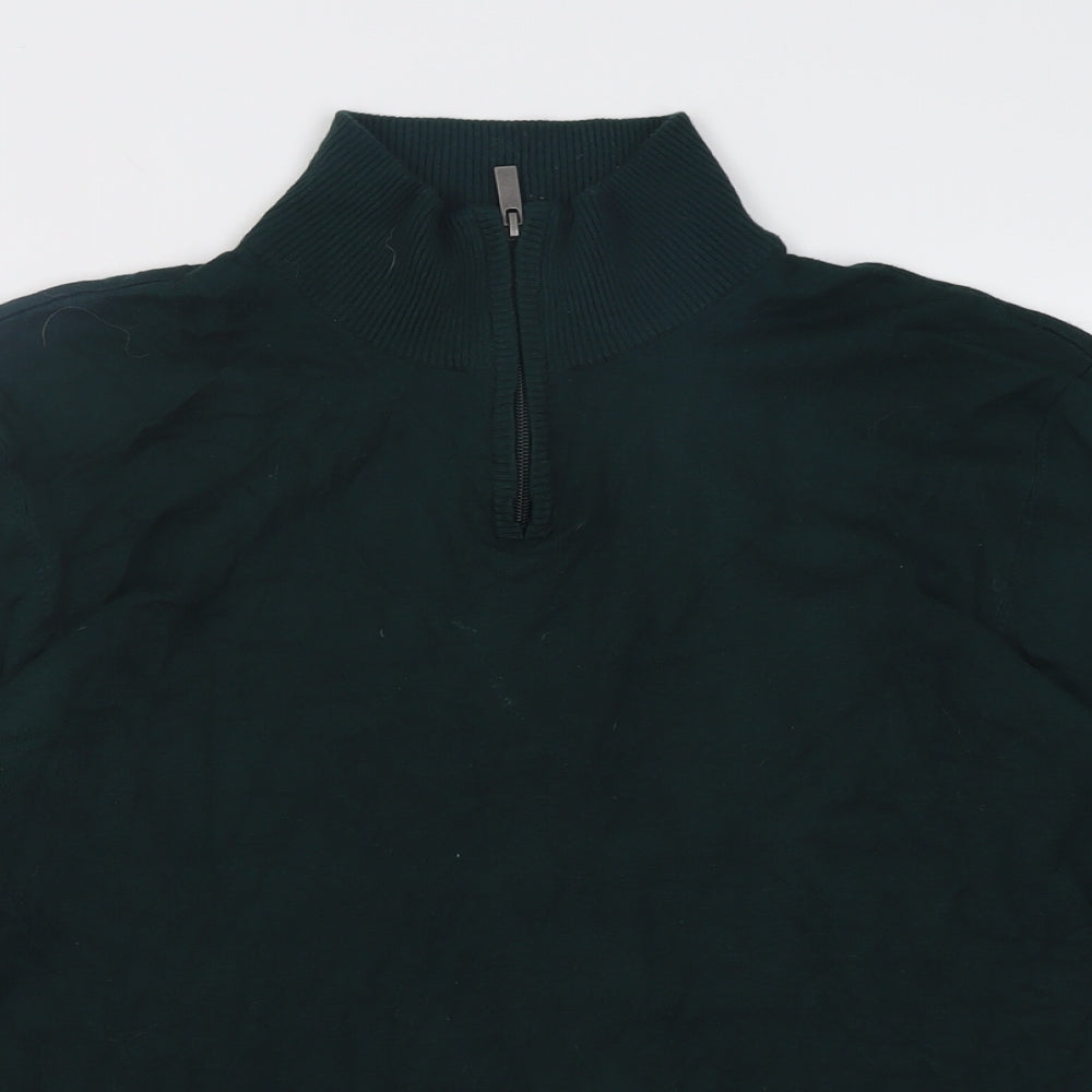 Very Mens Green High Neck  Viscose Pullover Jumper Size M