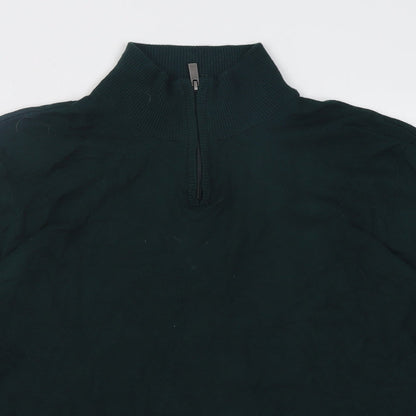 Very Mens Green High Neck  Viscose Pullover Jumper Size M