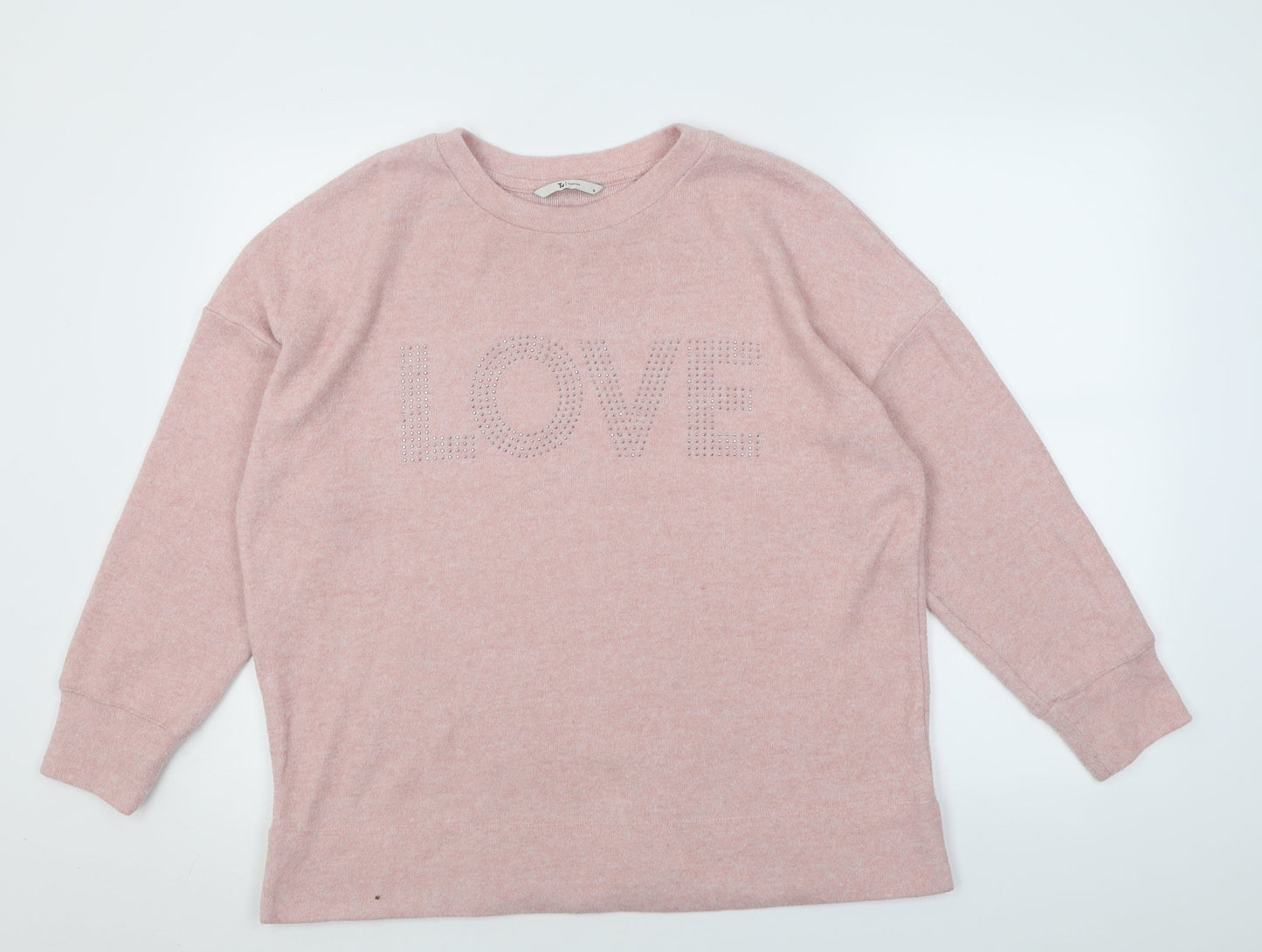 TU Womens Pink Crew Neck  Polyacrylate Fibre Pullover Jumper Size 16