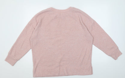 TU Womens Pink Crew Neck  Polyacrylate Fibre Pullover Jumper Size 16