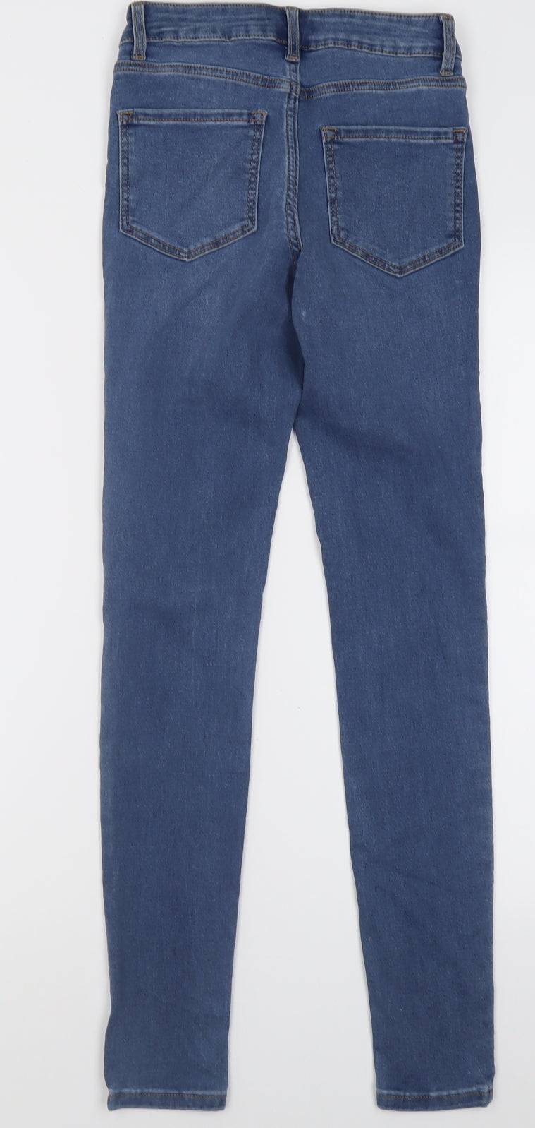 Primark Womens Blue  Cotton Skinny Jeans Size 6 L29 in Regular Button
