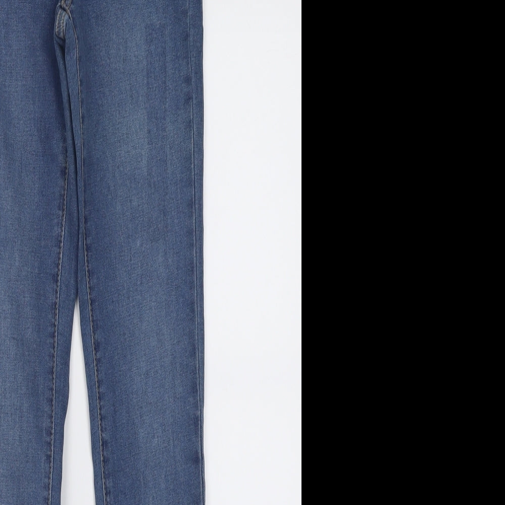 Primark Womens Blue  Cotton Skinny Jeans Size 6 L29 in Regular Button
