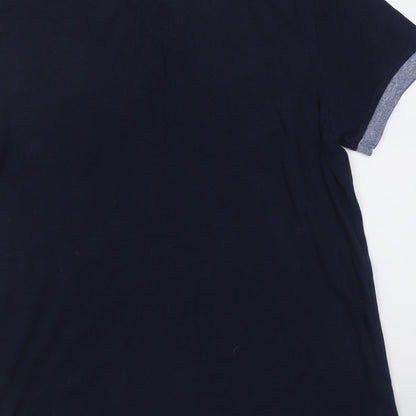 urban jeans Mens Blue  Cotton  Polo Size L Collared Button