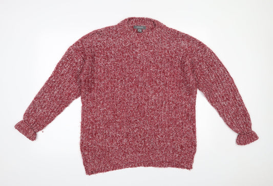 Primark Womens Red Roll Neck  Acrylic Pullover Jumper Size 12