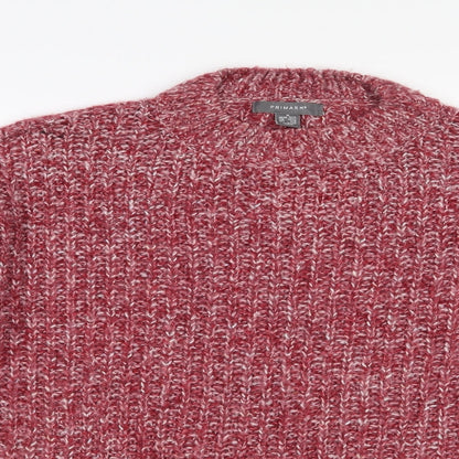 Primark Womens Red Roll Neck  Acrylic Pullover Jumper Size 12