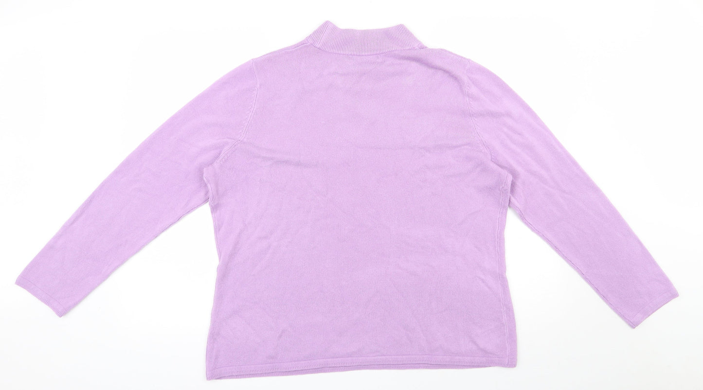 Womens UK Size L bm Collection Purple Pullover Jumper