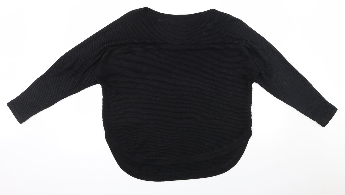 Womens UK Size 16 Debenhams Black Henley Jumper