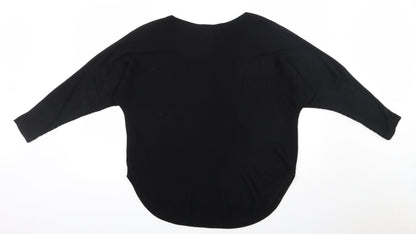 Womens UK Size 16 Debenhams Black Henley Jumper