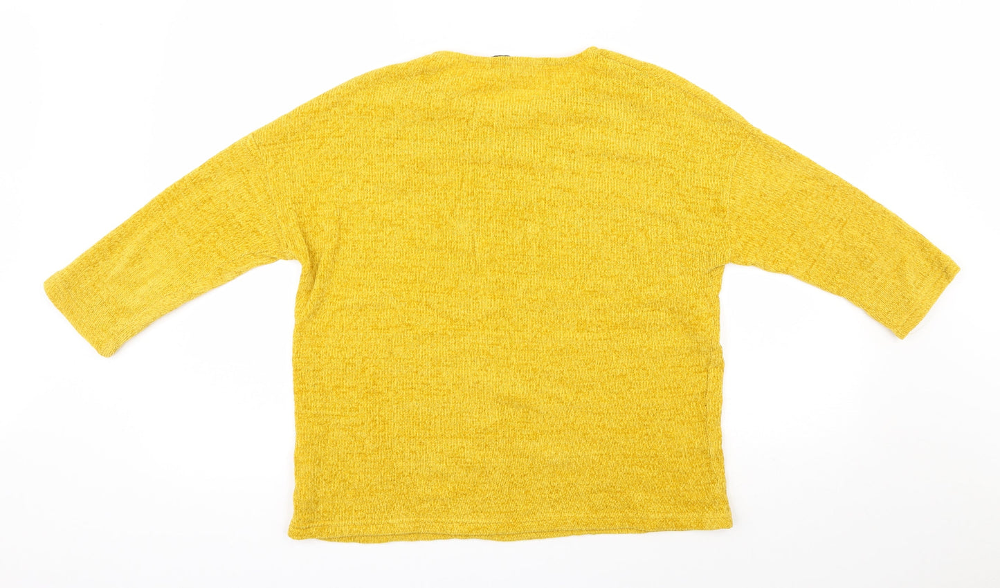 TU Womens Yellow Round Neck  Acrylic Pullover Jumper Size 8