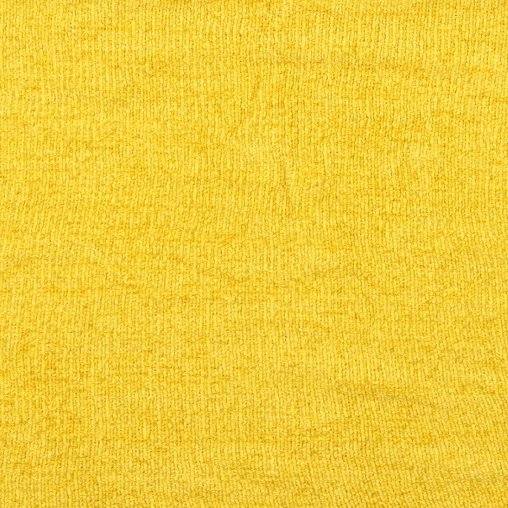 TU Womens Yellow Round Neck  Acrylic Pullover Jumper Size 8