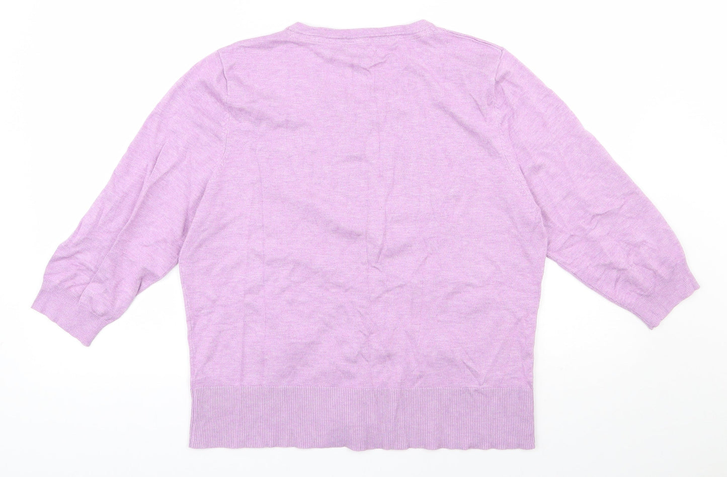 Womens UK Size 18 M&Co Purple Cardigan Jumper
