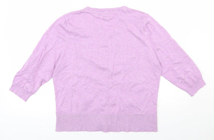 Womens UK Size 18 M&Co Purple Cardigan Jumper