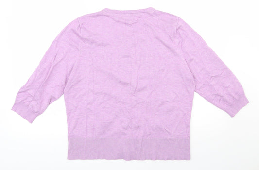 Womens UK Size 18 M&Co Purple Cardigan Jumper