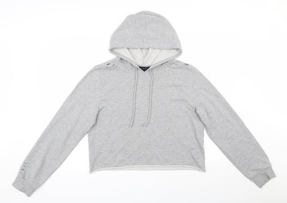 Atmosphere Womens Grey  Polyester Pullover Sweatshirt Size 14  Pullover - cropped, distressed