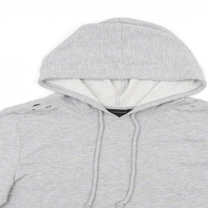 Atmosphere Womens Grey  Polyester Pullover Sweatshirt Size 14  Pullover - cropped, distressed