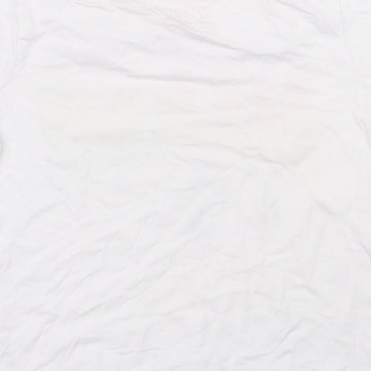 Primark Girls White  100% Cotton Basic T-Shirt Size 8-9 Years Round Neck Pullover - Miami
