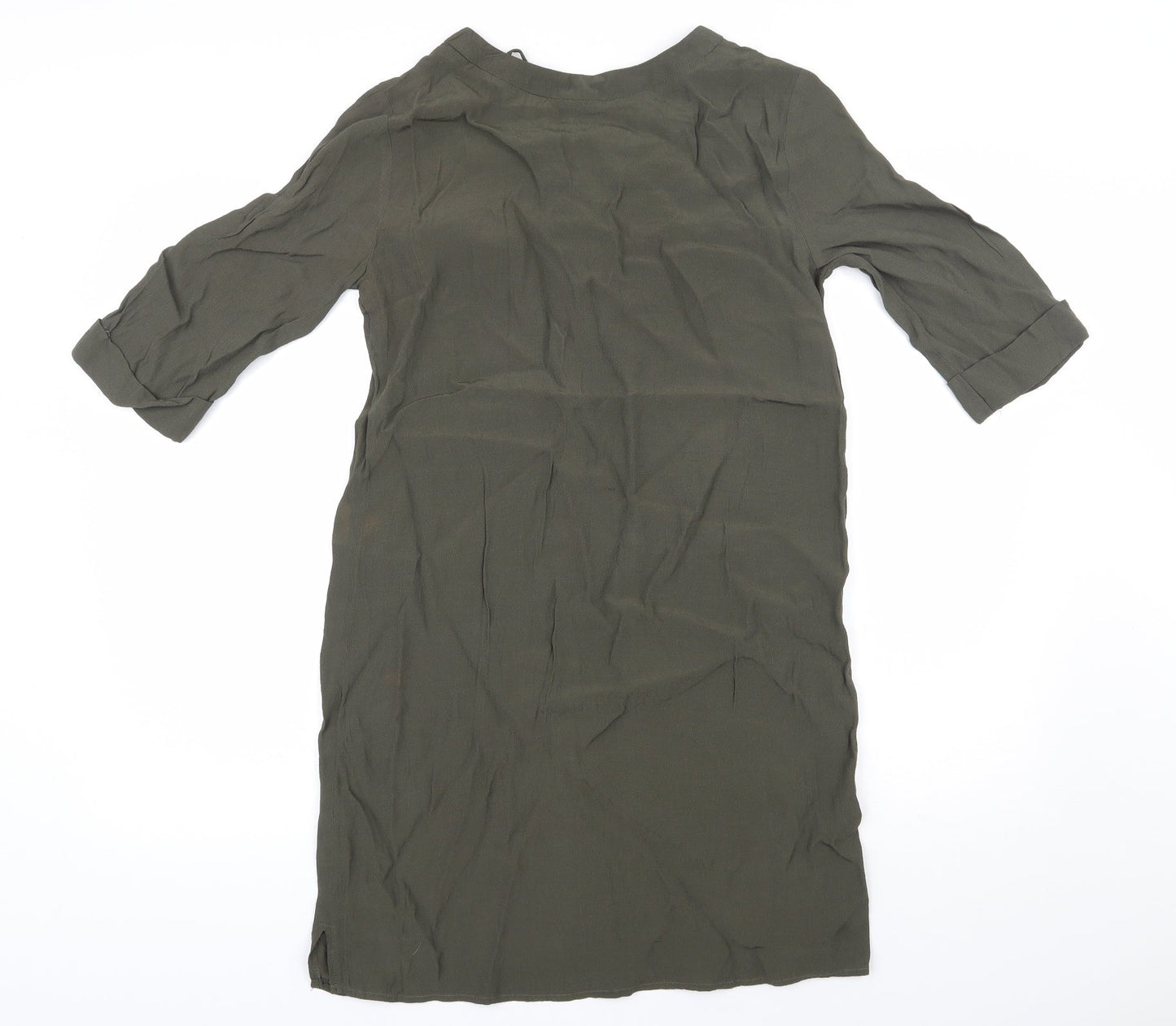 Oasis Womens Green  Viscose Shift  Size 10  V-Neck Pullover