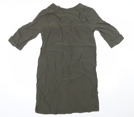 Oasis Womens Green  Viscose Shift  Size 10  V-Neck Pullover