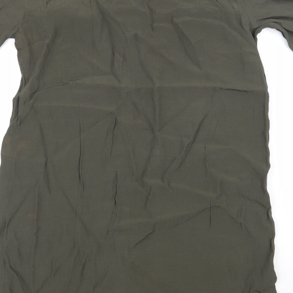 Oasis Womens Green  Viscose Shift  Size 10  V-Neck Pullover