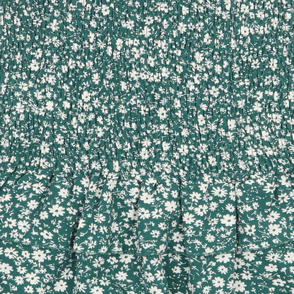 SheIn Womens Green Floral Polyester Basic Blouse Size S Off the Shoulder