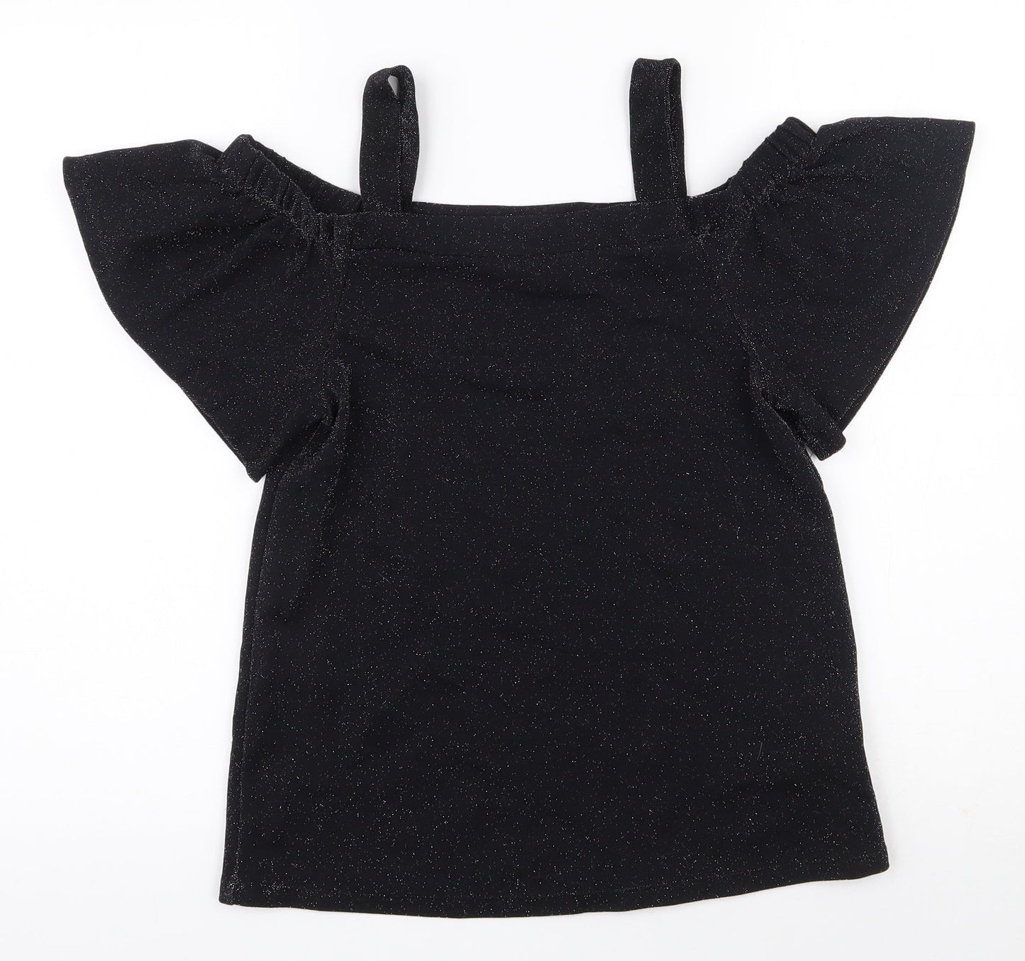 F&F Womens Black  Polyamide Basic Blouse Size 8 Off the Shoulder