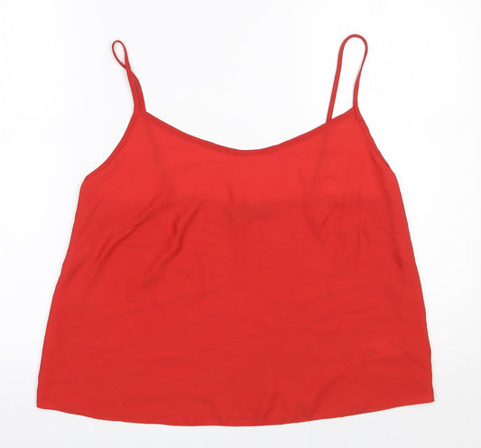 F&F Womens Red  Polyester Camisole Blouse Size 10 Scoop Neck