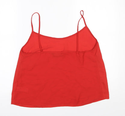 F&F Womens Red  Polyester Camisole Blouse Size 10 Scoop Neck