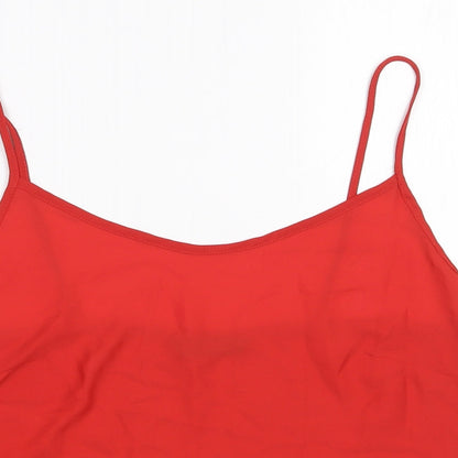 F&F Womens Red  Polyester Camisole Blouse Size 10 Scoop Neck