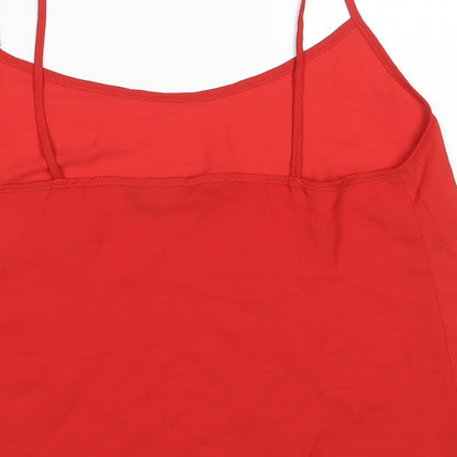 F&F Womens Red  Polyester Camisole Blouse Size 10 Scoop Neck