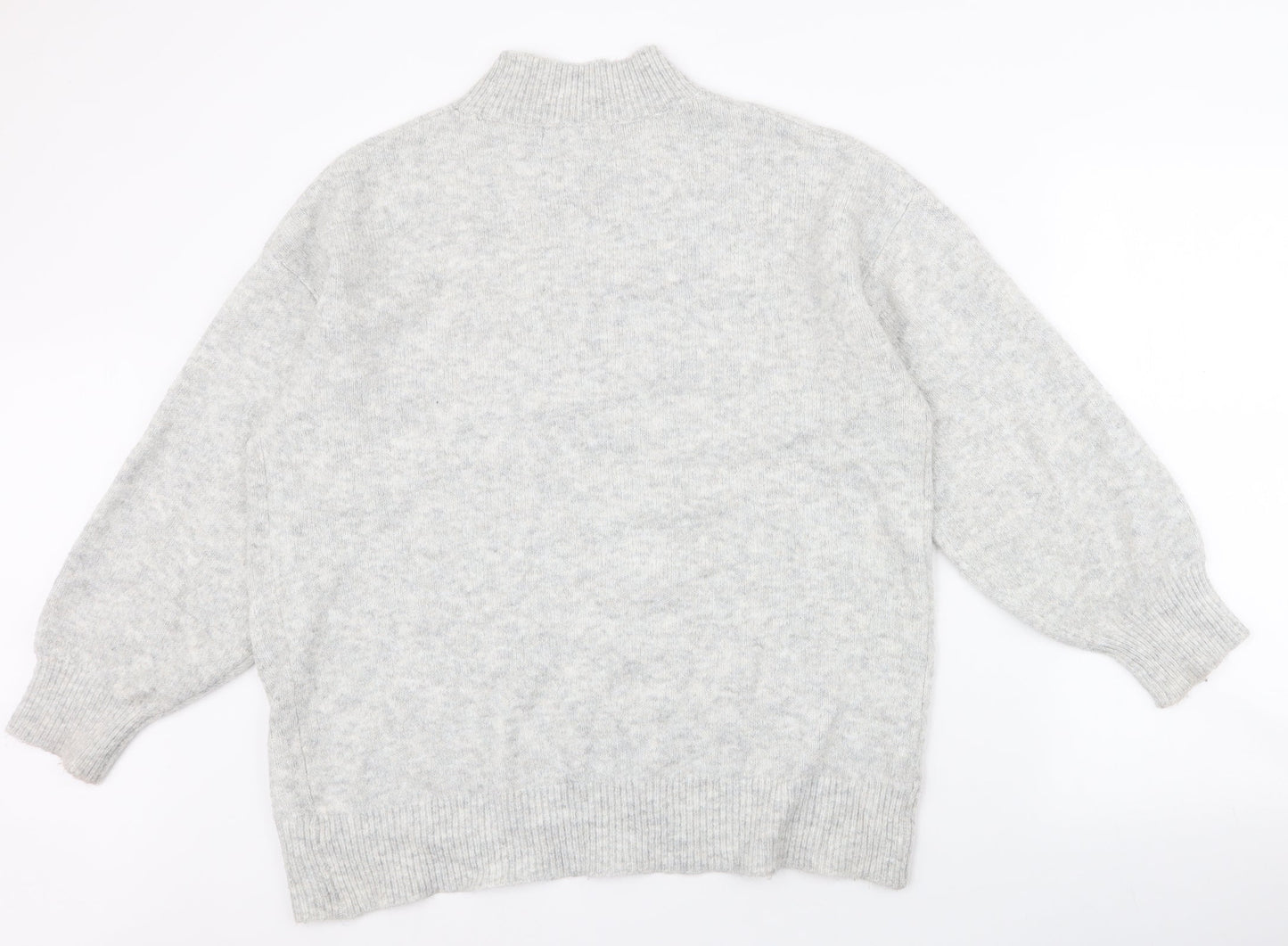 George Womens Grey High Neck  Acrylic Pullover Jumper Size M