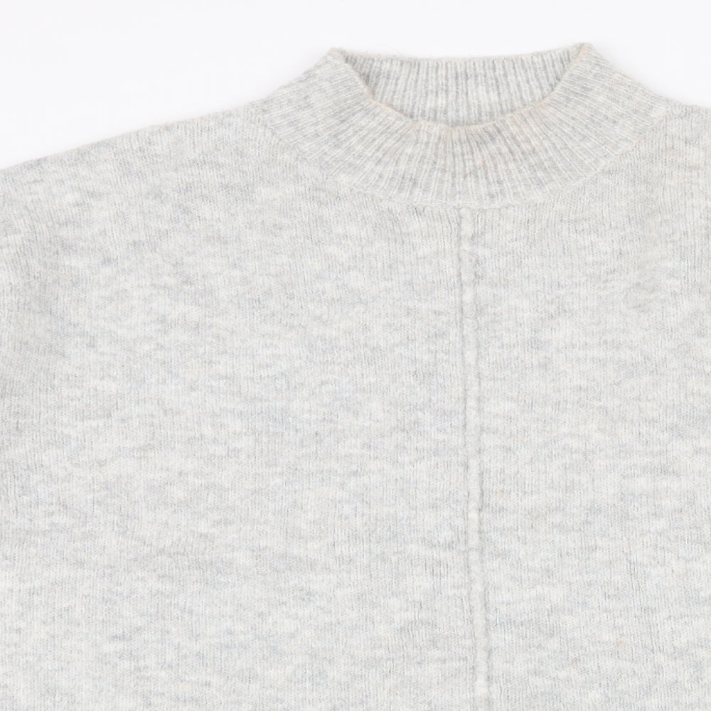 George Womens Grey High Neck  Acrylic Pullover Jumper Size M