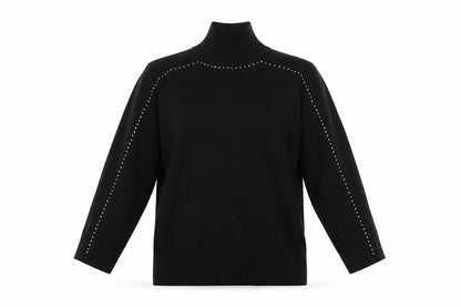 Womens UK Size M Cable & Gauge Black Pullover Jumper