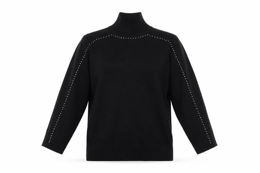 Womens UK Size M Cable & Gauge Black Pullover Jumper