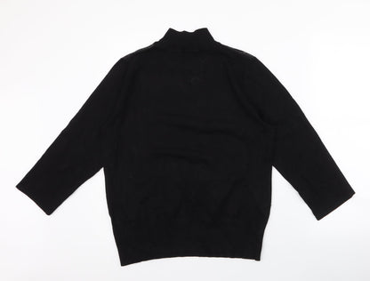 Cable & Gauge Womens Black Round Neck  Viscose Pullover Jumper Size M   - Mesh Shoulders