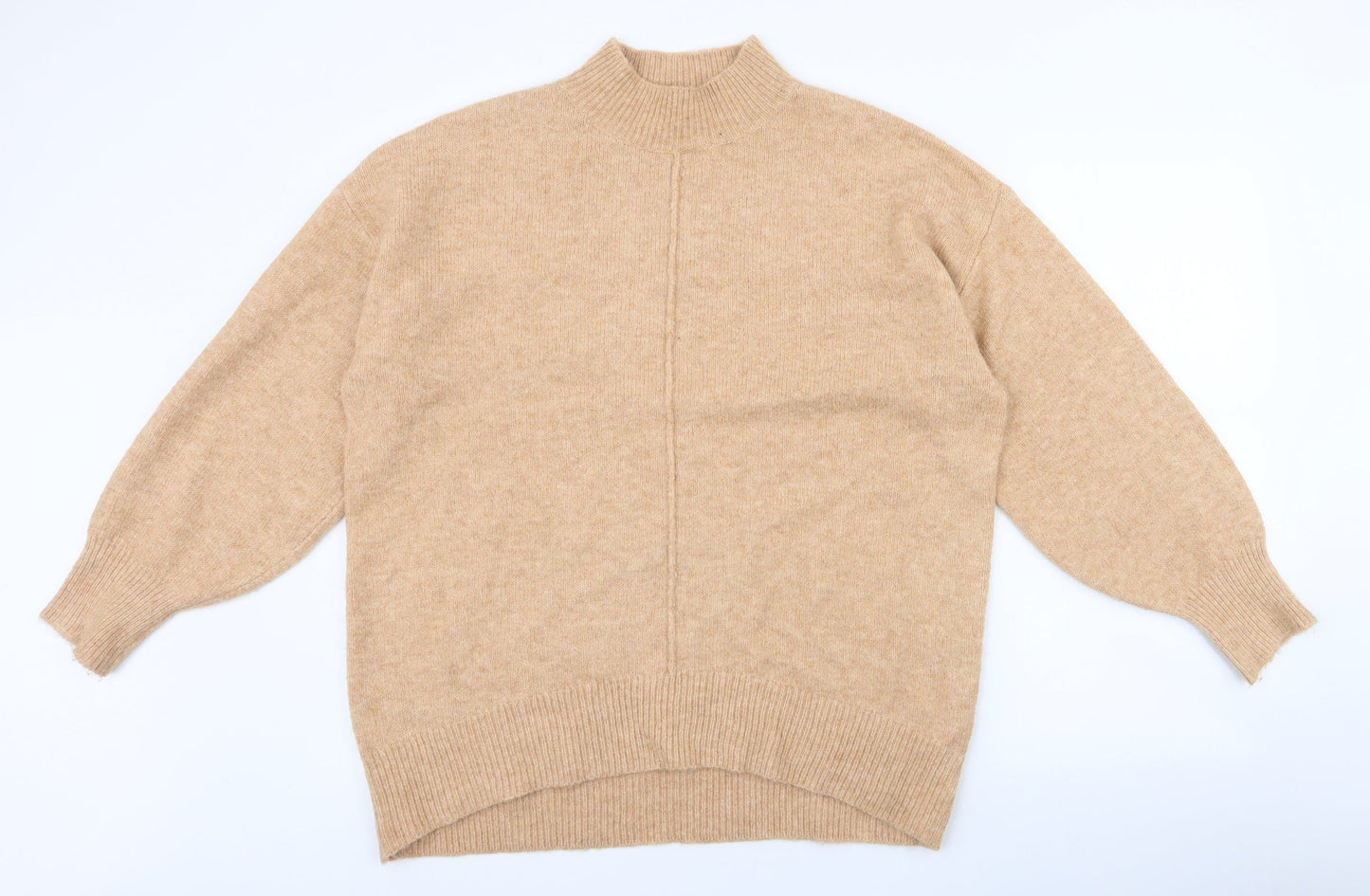 George Womens Brown High Neck  Acrylic Pullover Jumper Size M