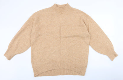 George Womens Brown High Neck  Acrylic Pullover Jumper Size M